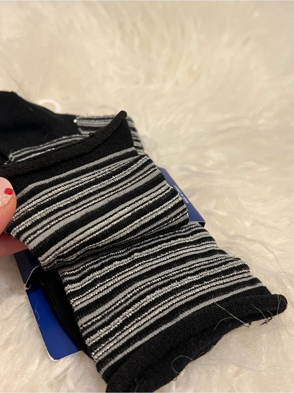 Birkenstock Ladies Black & Gray Striped Socks Ibiza luxe